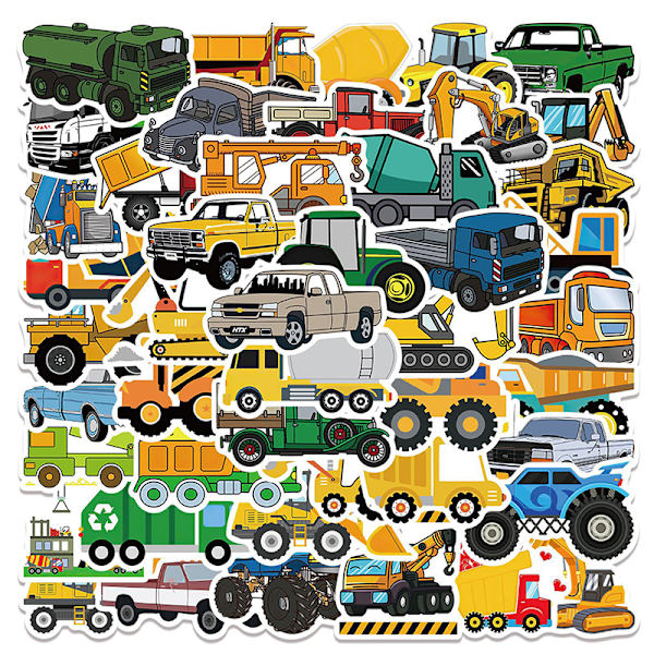 50 kpl Engineering Vehicle Truck Graffiti -tarra