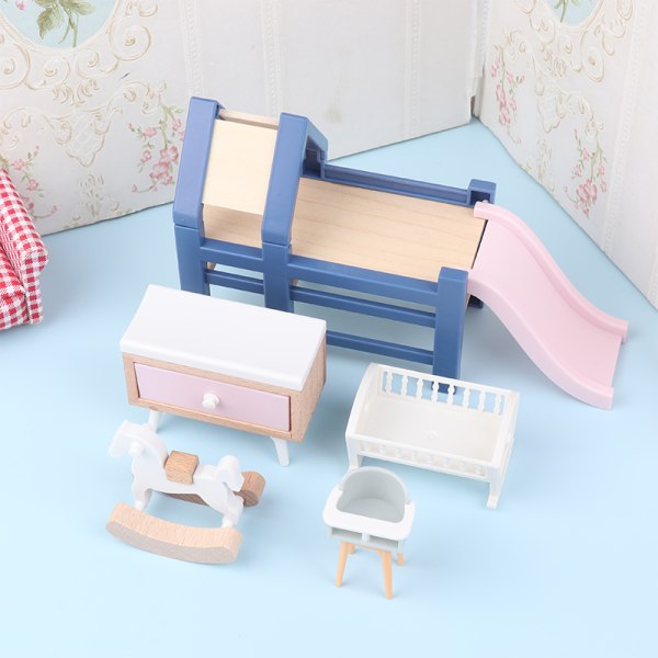 1/12 Dollhouse Mini Möbel Dollhouse Baby Sovrum Dekoration A5