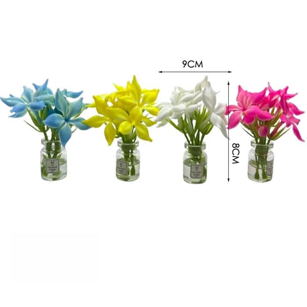 1 st 1:12 Skala Mini Blomster Glasflaska Bilprydnad Dockhus White