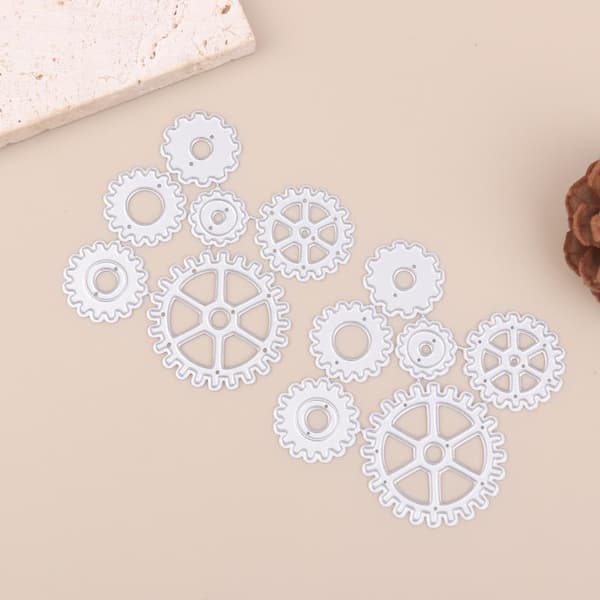2 stk. Steampunk Gear Metaludstansningsforme til scrapbog DIY Clipar 2Set