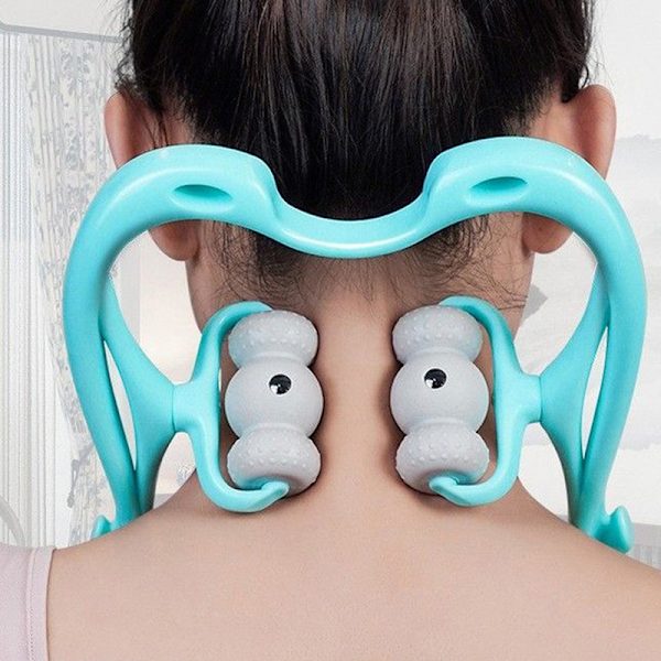 Neck Massageador Massagem Relieve Hand Roller Neck Massager for Blue