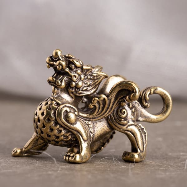 Retro Messing Ancient Beast Flying Pixiu Home Decor Ornaments Fi B