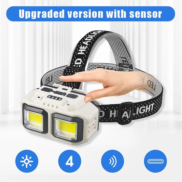 LED Kraftig Forlygte USB Genopladelig Hovedlygte USB Genopladelig B