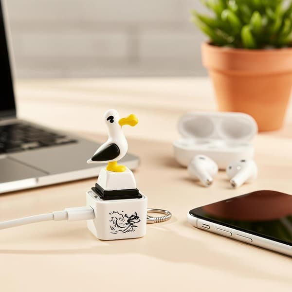 Måke Fidget Leketøy Type-C Oppladbar Nøkkelring Med Lyd & Type C Rechargeable