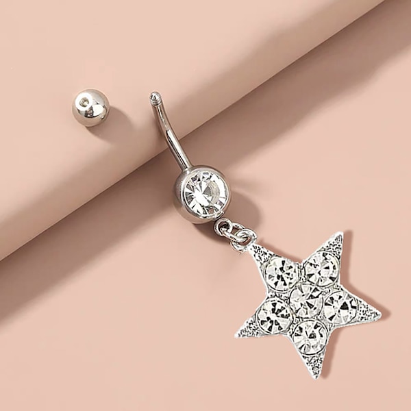 Heart Moon Dangle Nappisormukset Napa Barbell Ring Body Je A11