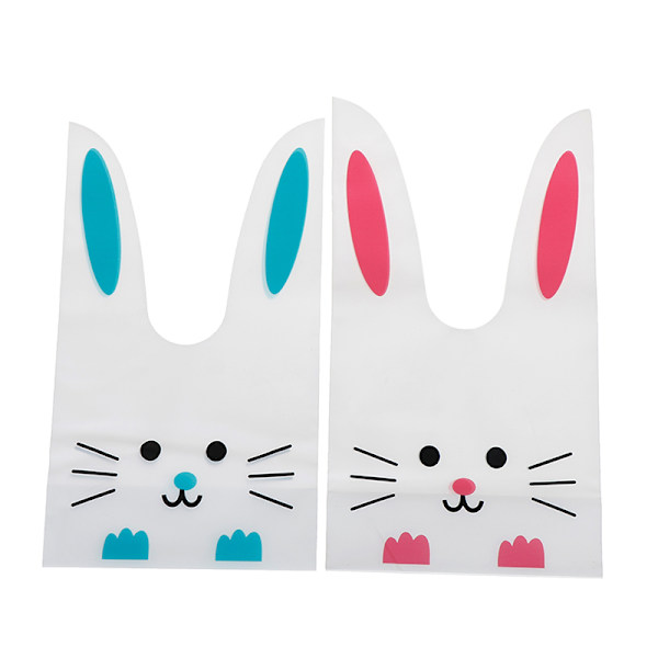50 stk e Long Bunny Ear Gavepose Påske Candy Gift Plastic Part Blue