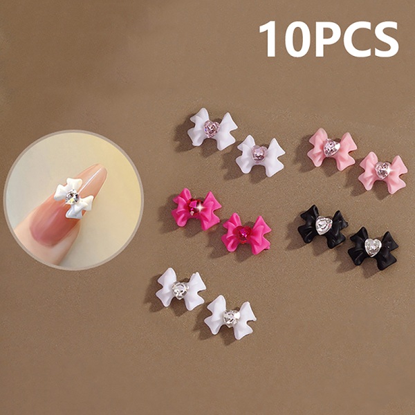 Nail Supplies Kynsikorut 10kpl Dragon Heart Bow Nail Charms Re A233