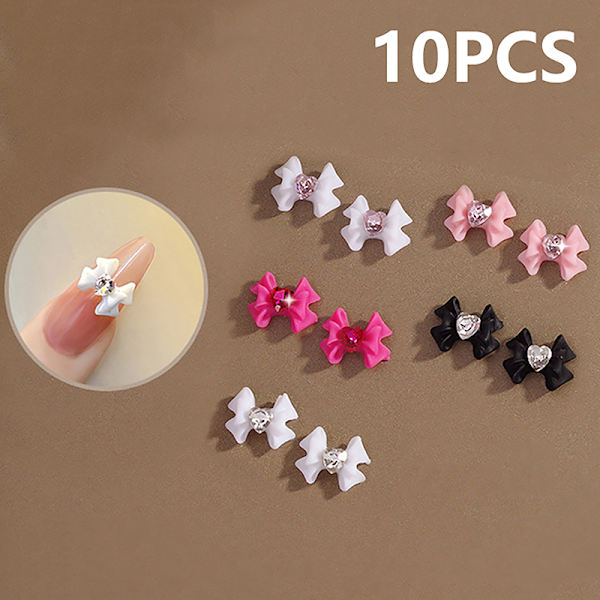 Nail Supplies Nail Charms 10st Dragon Heart Bow Nail Charms Re A233