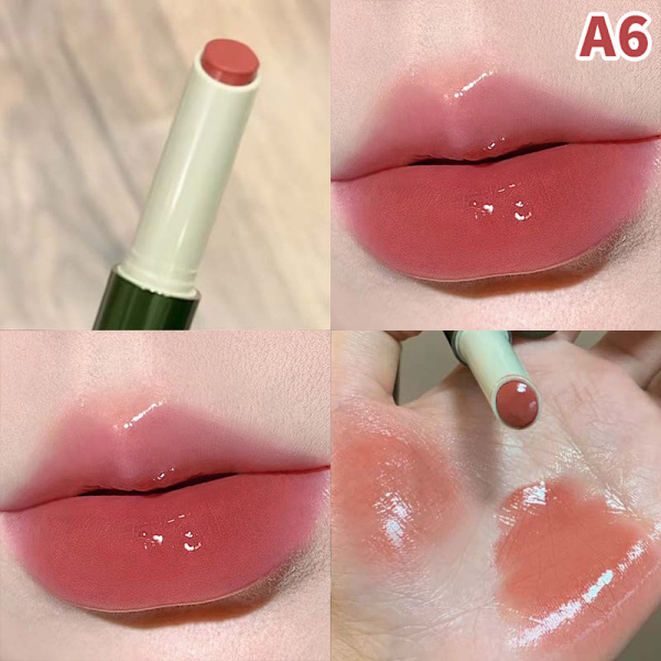 Vannblank Speil Solid Lip Gloss Lepper Plumper Leppepomade Skjønnhet A5