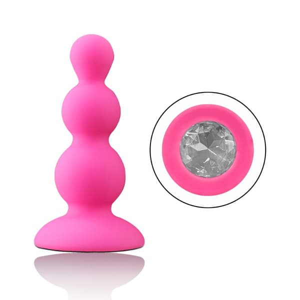 Anal Butt Plug Treningssett Perler Dildo Prostatamassasje T Sky blue Rose red