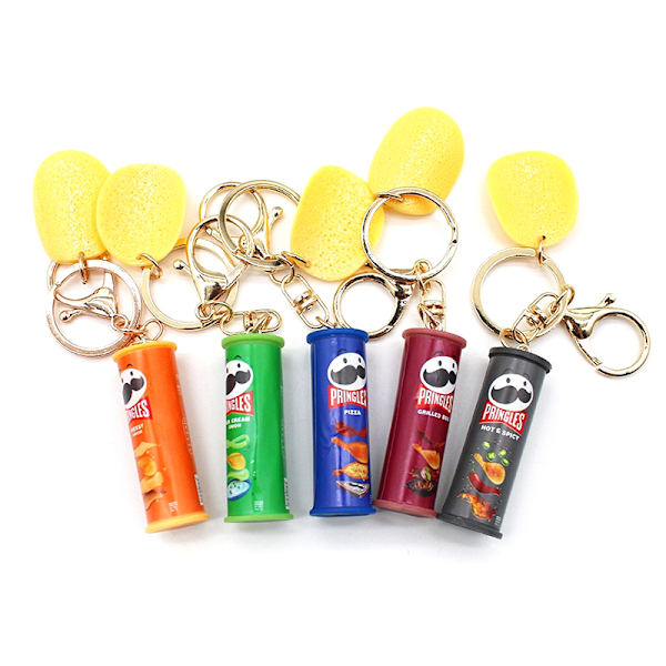 Imitation Pringles Potatischip Nyckelring Hink Snack Pizza Pota A6