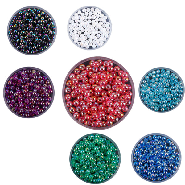 100 stk 6MM Rainbow Candy AB Farge Runde Akrylperler For Jewel Dark green 6MM about100pcs