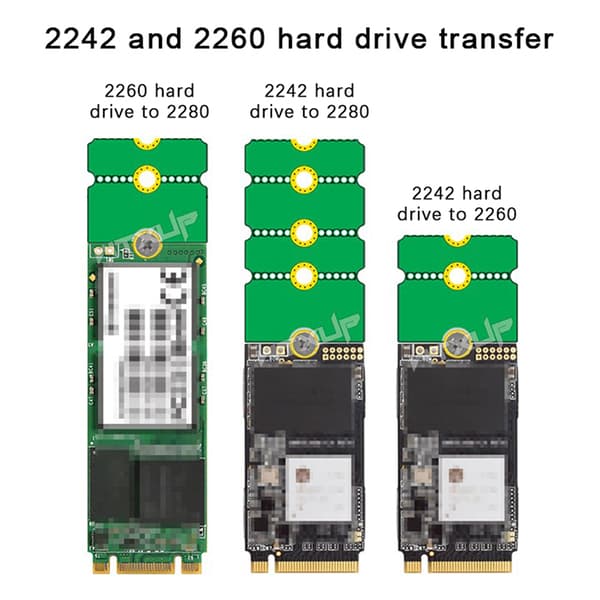 NGFF M.2 SSD-adapterkort 2242 til 2280 2230 til 2280 Overførsel Ca A