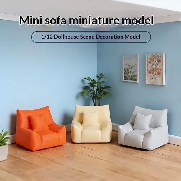 Miniature Simulation Sofa Model Dukkehus Stue Sofa Møbler A4