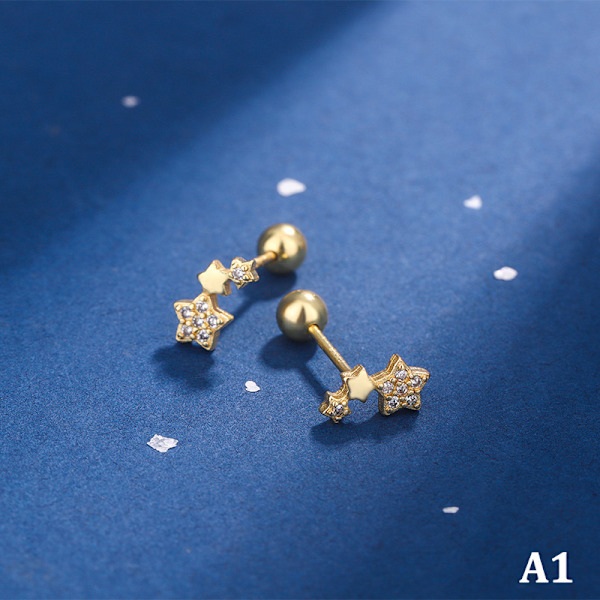 1 par örhängen Crystal Ear Stud Rostfritt stål Helix Ear A3