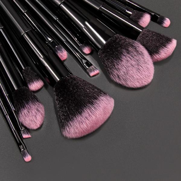 Professionelt makeupbørstesæt Foundation Blusher Kosmetisk Make- Black E