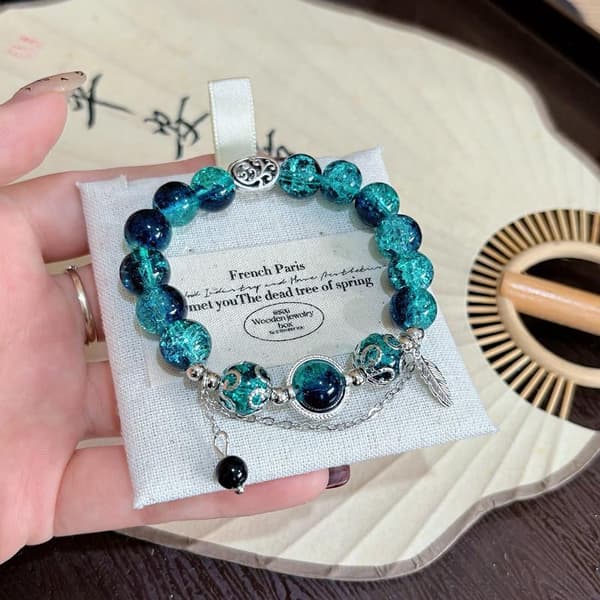 Mode Krystalperler Armbånd Til Kvinder Piger Sommerfugl Fjer A2