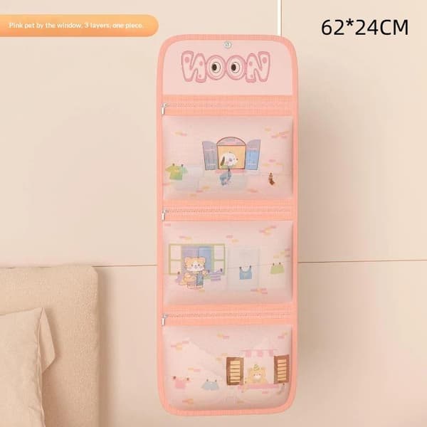 Flerlags opbevaringsnetpose Spar plads Stor kapacitet BH-sok Pink double layer