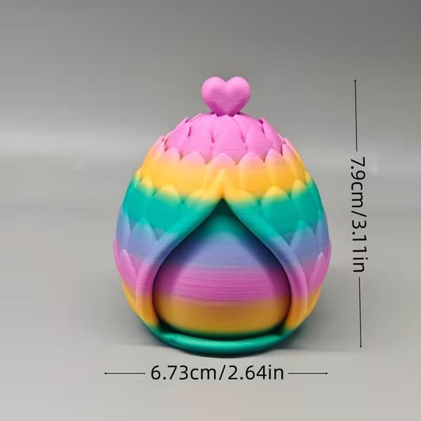 3D-printet drageegg minidragefigur overraskelsesgave til barn A3
