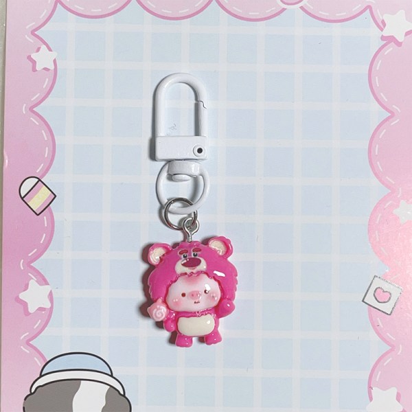 Cross-dressing Piggy nøglering Kuromi Melody Pendant nøglering C E