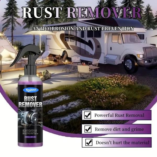 Rustfjerner Spray Stærk Eliminering af Rust Jernopbygning Idé 100ml  towel