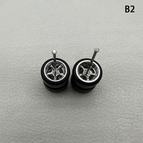 1 Set 1/64 modellbilhjul med gummidäck Modifierade delar Ve B2 5Claws plating