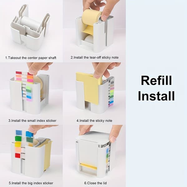 Multifunktionel dispenser til sticky notes i plast A1