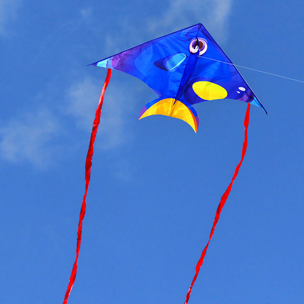 Børns tegnefilm Animal Kite Farverig tropisk fisk Drage Flyi Blue