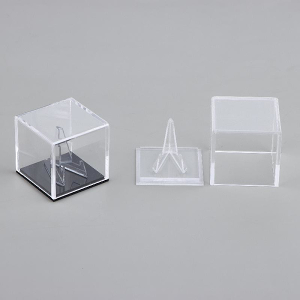 Akryl Klar Gitarrplektrum Displaybox med Stativ Samlarobjekt Ra Black