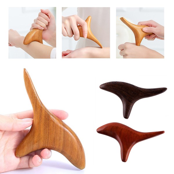 Wood Trigger Point Massage Gua Sha Tools Brown