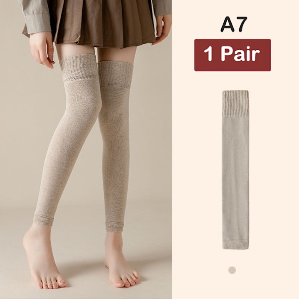 1Par Over Knee Footless Leg Warmers Vinterstrikket Hekle Lon A7