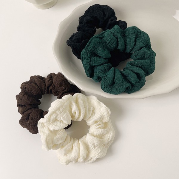 Fluffig veckad hårslips från tjocktarmen Hög hästsvans elastisk B A4
