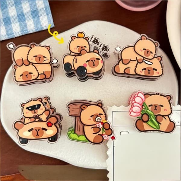Sarjakuva Kapibara Muistileike 6pcs