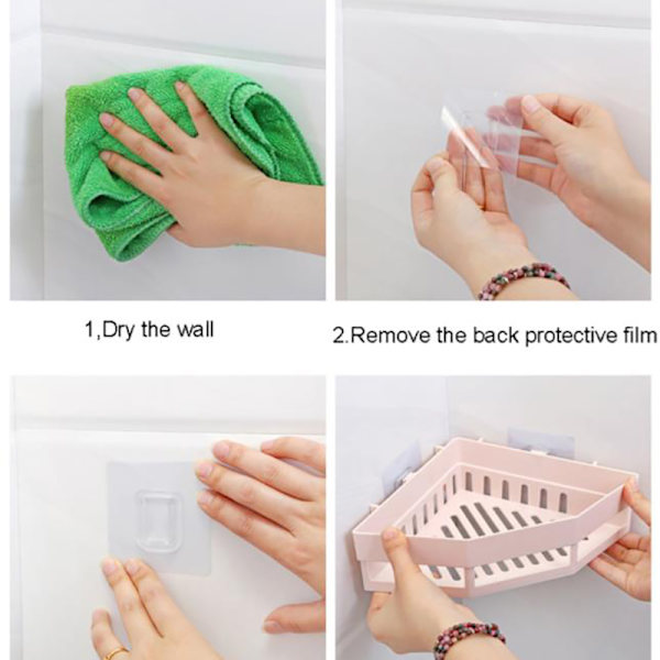 Trekantet bruser Caddy Hylde Badeværelse Hjørne Bath Rack Opbevaring Gray