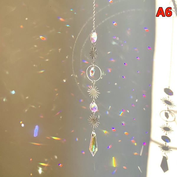 Vedhæng Have Suncatcher Vindklokker Rainbow Prism Crystal Cha A1