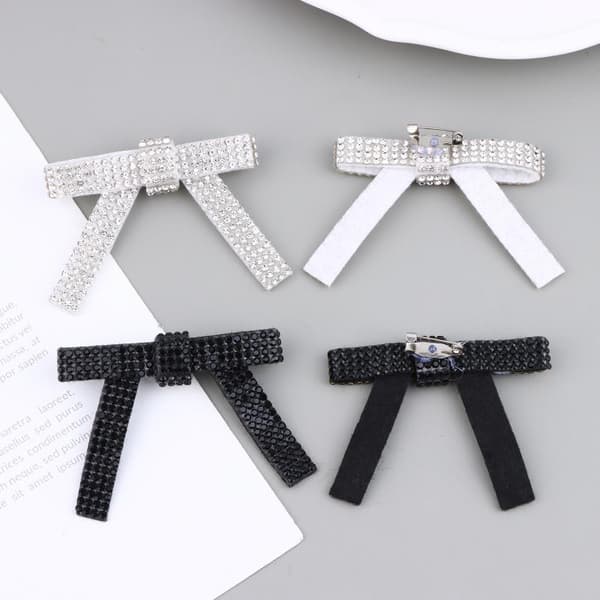 3/6 st mode glänsande strass rosett brosch krage nål kläder A3 3Pcs