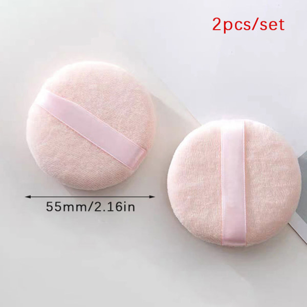 2 stk Myk ansiktsskjønnhetssvamp Puff Pads Face Foundation Cosmet Apricot 55mm