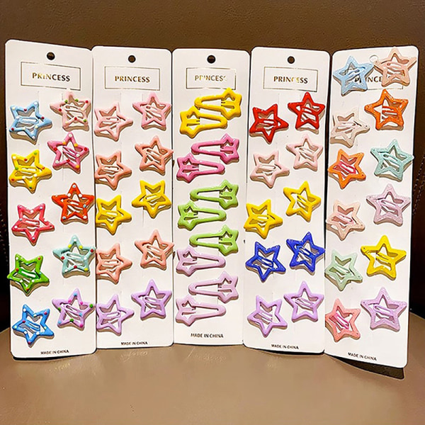 3/10 kpl Bobby Pin Girl Colorful Stars Barrettes Metal Snap Clip A