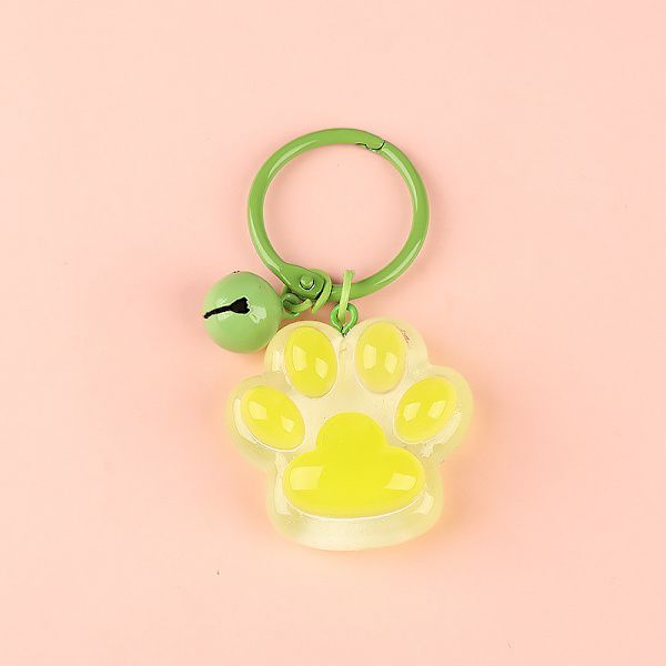 Luminous Cat Claw avaimenperä väri e Riipus Bell Avaimenperä Charms Green