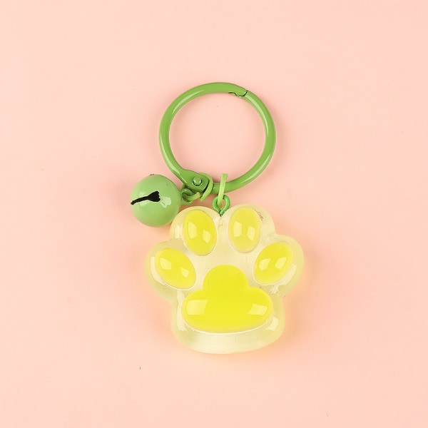 Luminous Cat Claw Nøglering Farve e Pendant Bell Nøglering Charms Green