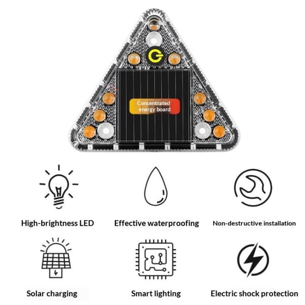 LED Solar Advarselslys Anti-kollision Lastbil Bageste Blinklys