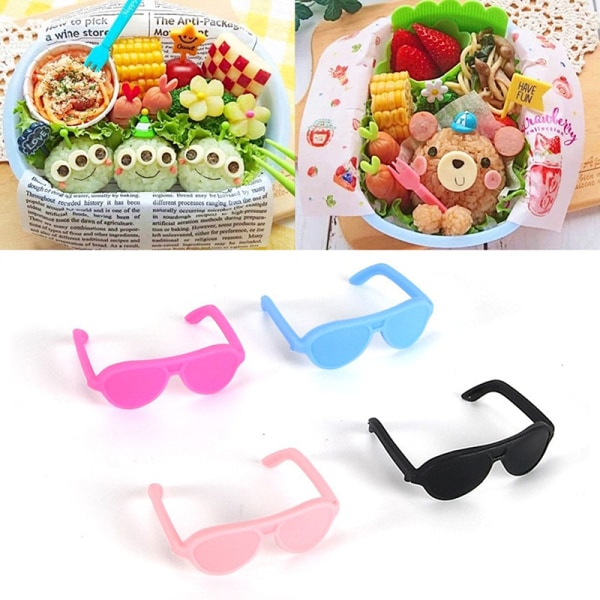 5/6 kpl Bento Decoration Tools Lounas Bento Box Toppers Decorat Pink Heart Glasses