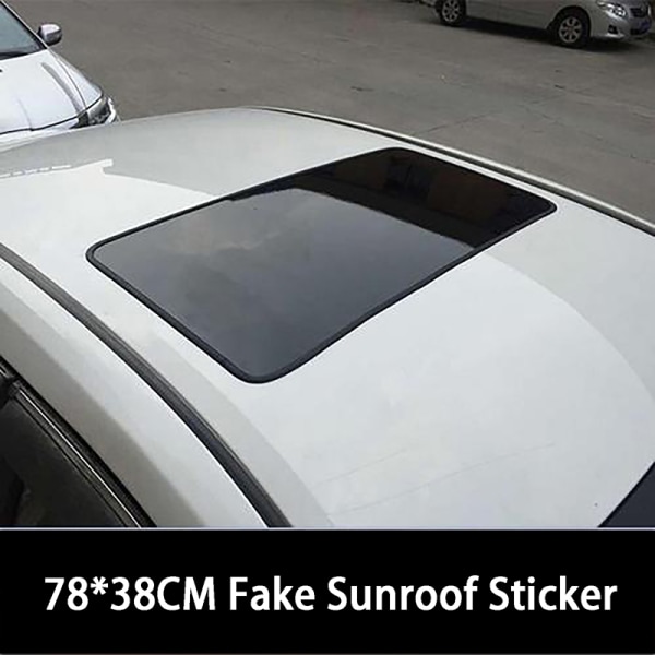 Svart Auto Bil Simulering Panorama Soltak Klistremerke Tak Decal 1