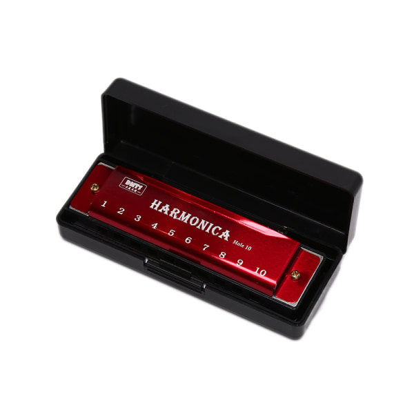 10-reikäinen huuliharppu, palapeli, musiikki-instrumentti Red