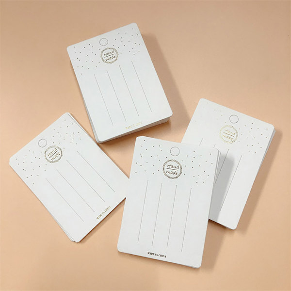 50 stk Display Kort Halskæde Øreringe Pap Hårspænder Whit -7.5*10.5CM 50pcs