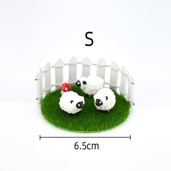 1 sæt dukkehus mini får figurer miniature små får hegn