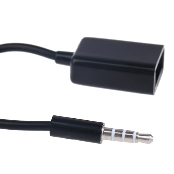 3,5 mm hann AUX o pluggkontakt til USB 2.0 hunnomformerkabel