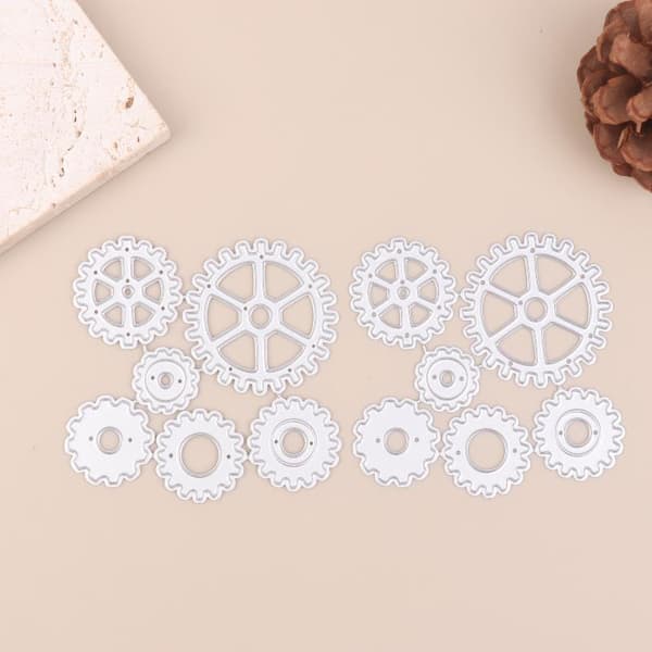 2 st Steampunk Gear metallskärningsformar för scrapbooking DIY Clipar 2Set