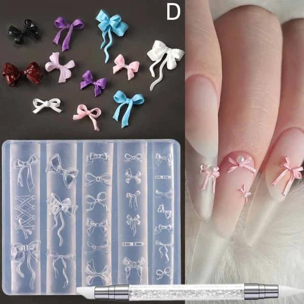 Silikone neglekunstforme 3D blomster neglecharmeforme med udskæring D