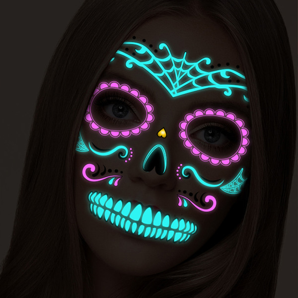 Halloween Sjove Fluorescens Stickers Kreativ Horror Midlertidig A5
